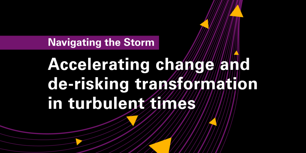 Navigating the storm Accelerating change and derisking transformation in turbulent times